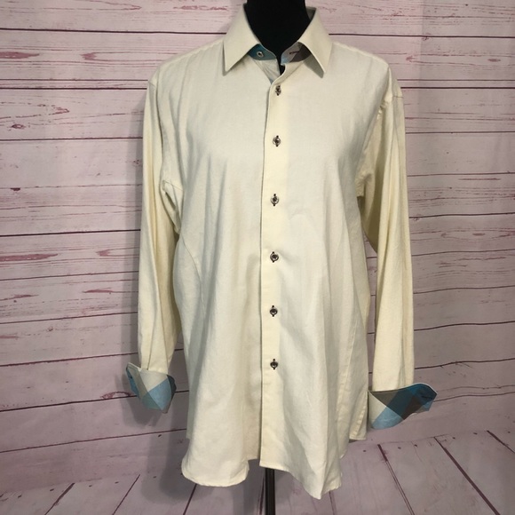 Jared Lang Cotton Flannel Flip Cuff Button Down - Picture 1 of 9